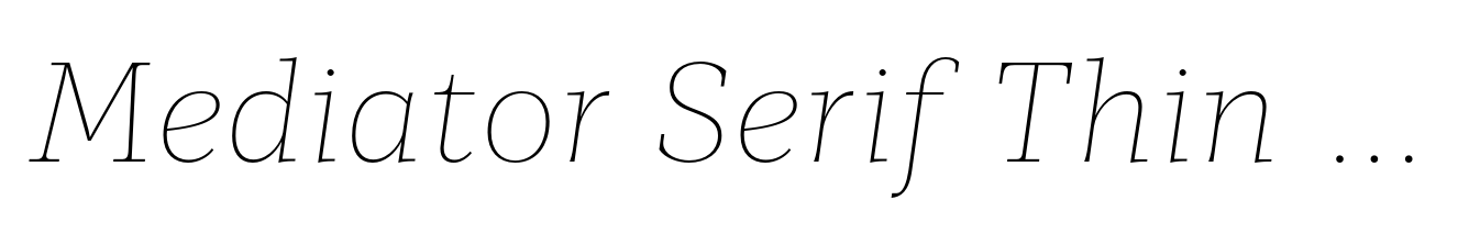 Mediator Serif Thin Italic